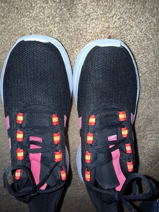 adidas Women's Black and Hot Pink Athletic Sneakers - Picture 4 of 4
